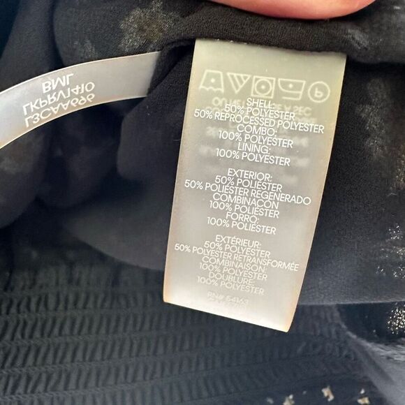 KARL LAGERFELD Floral Blouson Top‎ Puff 3/4 Sleeve Chiffon sz Medium - Picture 7 of 8